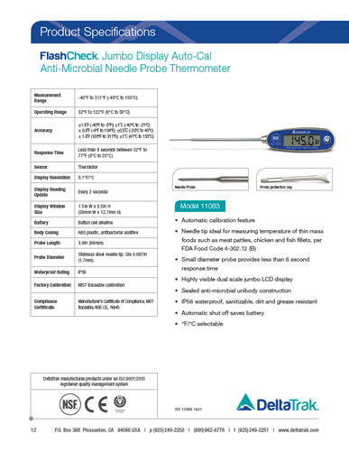 Download FlashCheck Jumbo Display Auto-Cal Anti-Microbial Needle Tip Thermometer Spec Sheet